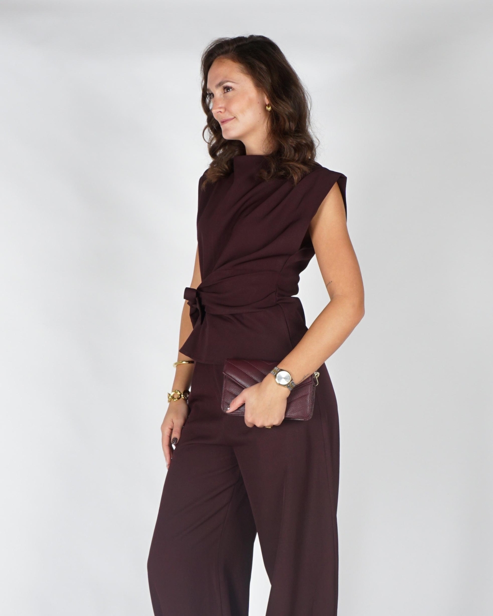 Gossip TOP MET KNOOP BRITT Plum