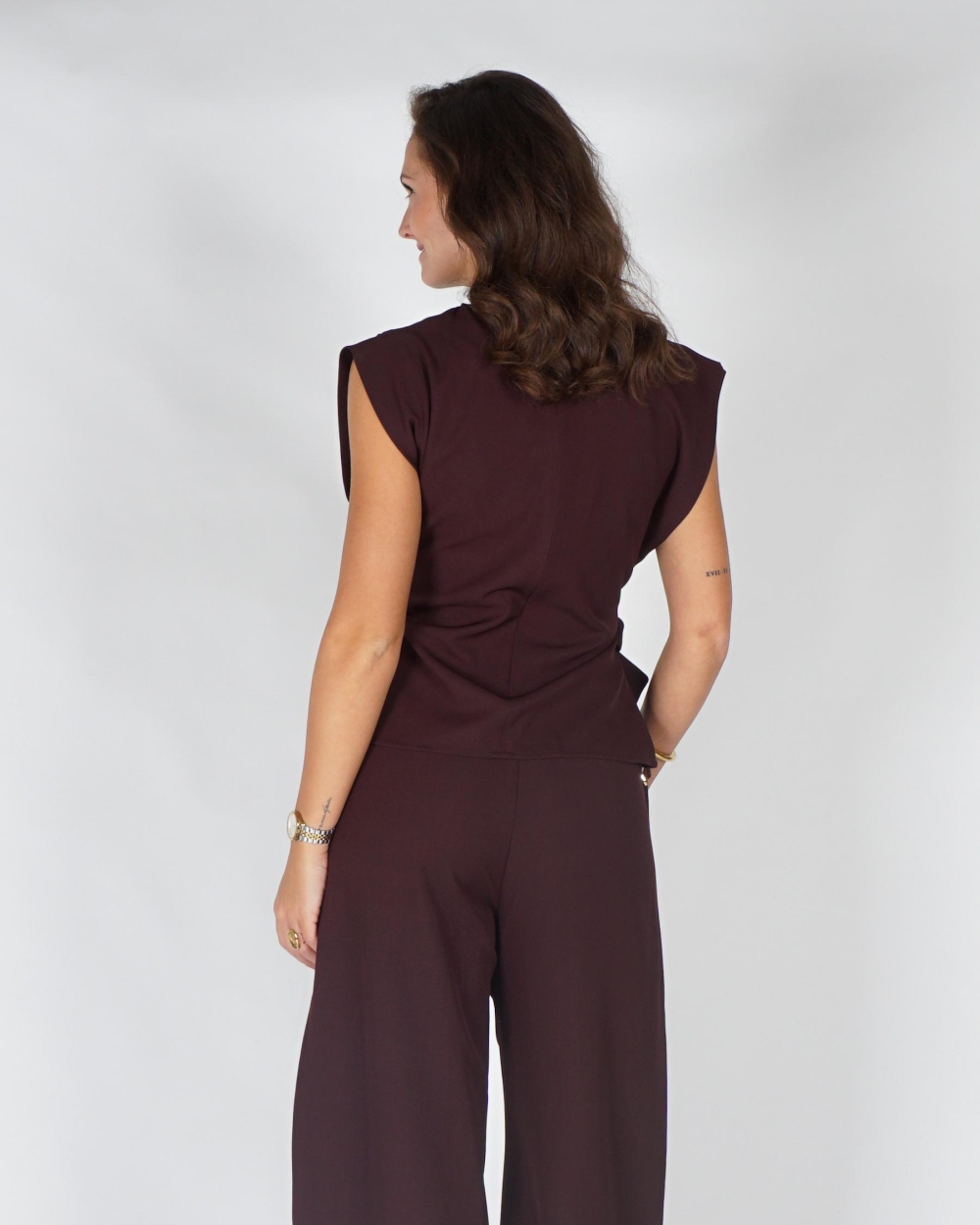 Gossip TOP MET KNOOP BRITT Plum