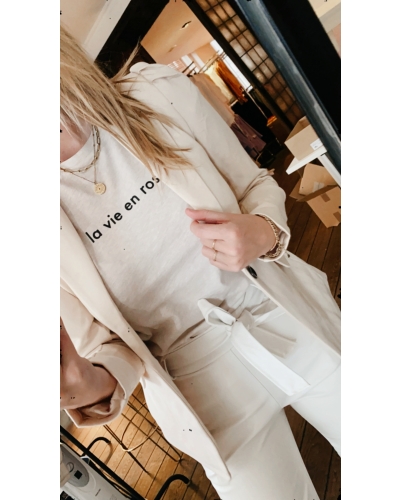 LA VIE EN ROSE T-SHIRT BEIGE