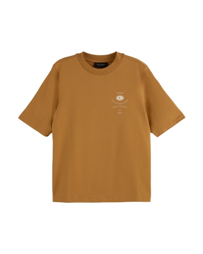Scotch & Soda REGULAR FIT T-SHIRT GOLDEN SAND