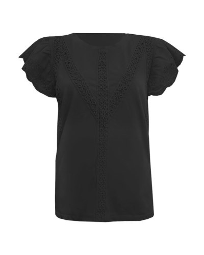 Ambika T-SHIRT BRODERIE ZWART