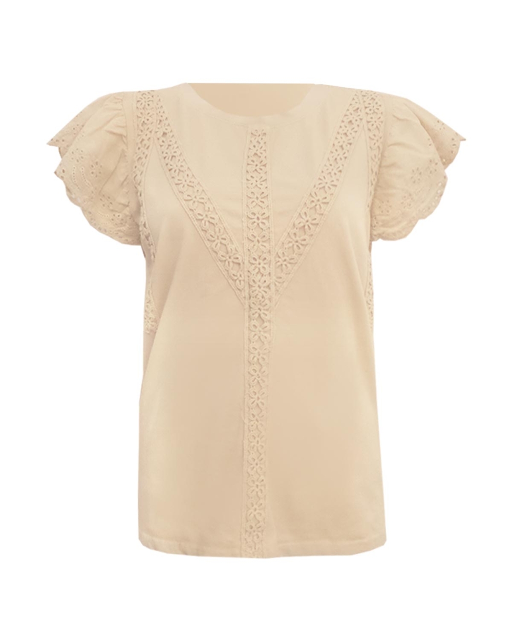 T-SHIRT BRODERIE BEIGE