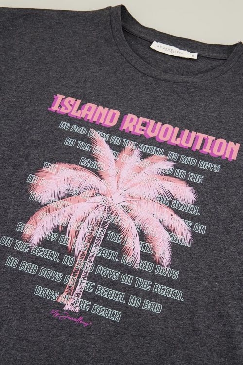 ISLAND REVOLUTION T-SHIRT GRIJS 