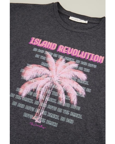 ISLAND REVOLUTION T-SHIRT GRIJS 