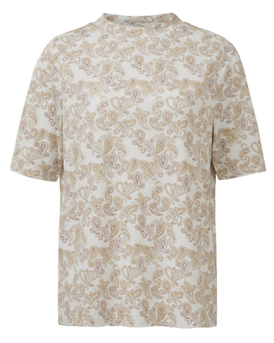 YAYA PRINTED MOCK NECK TEE OFF WHITE