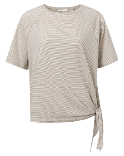STRIPED T-SHIRT WITH KNOT BELUGA BLACK DESSIN 