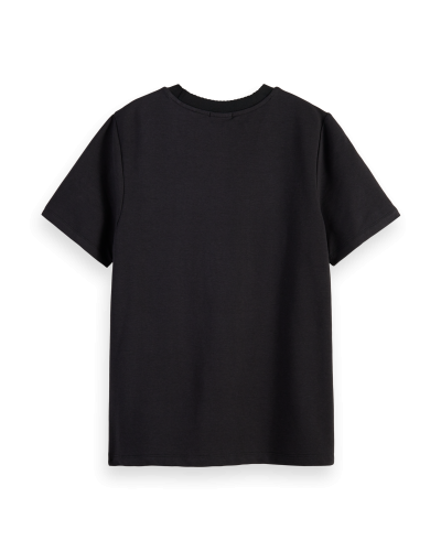 REGULAR-FIT T-SHIRT WITH FLORAL ART BLACK
