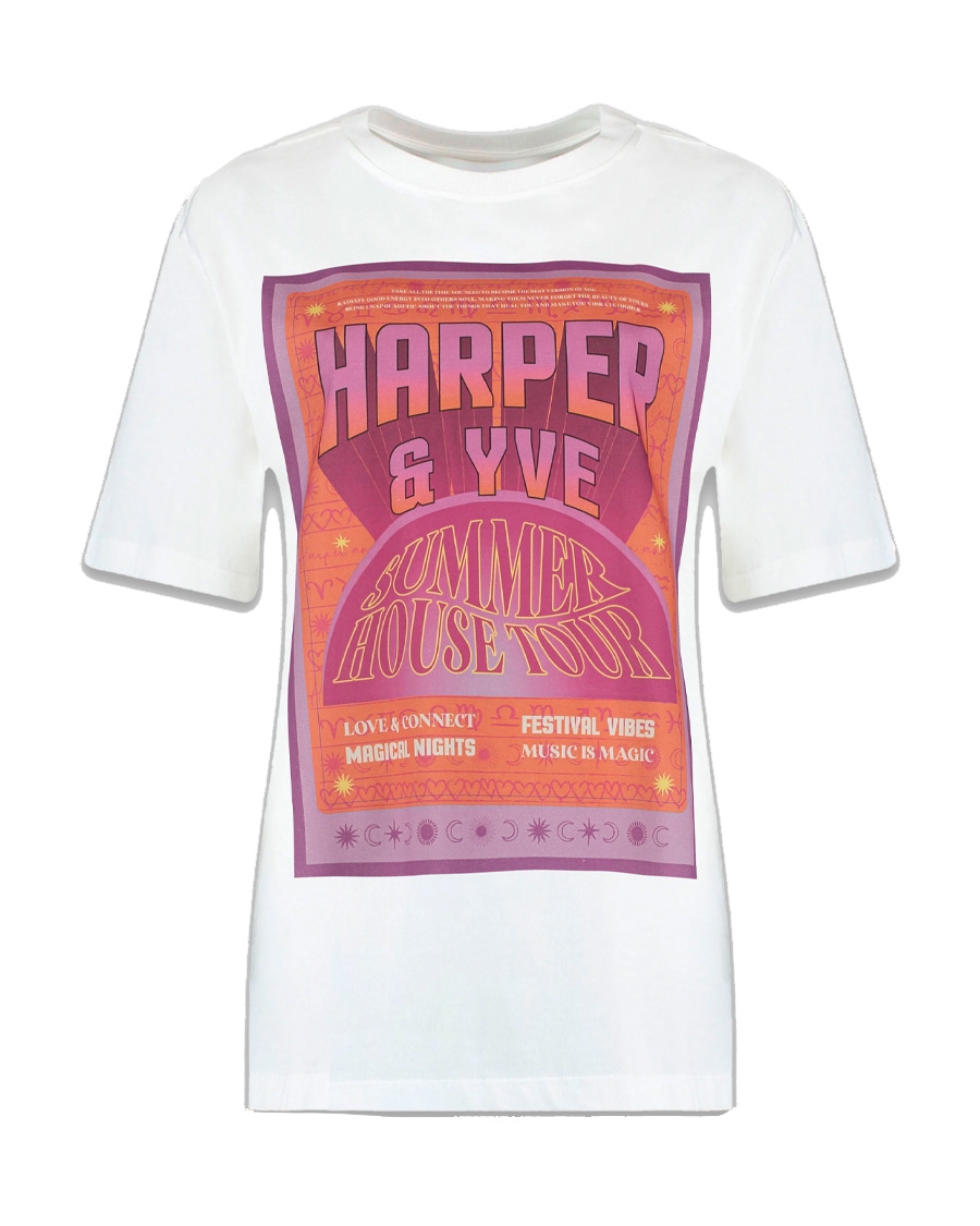 SUMMERTOUR T-SHIRT ECRU/PAARS