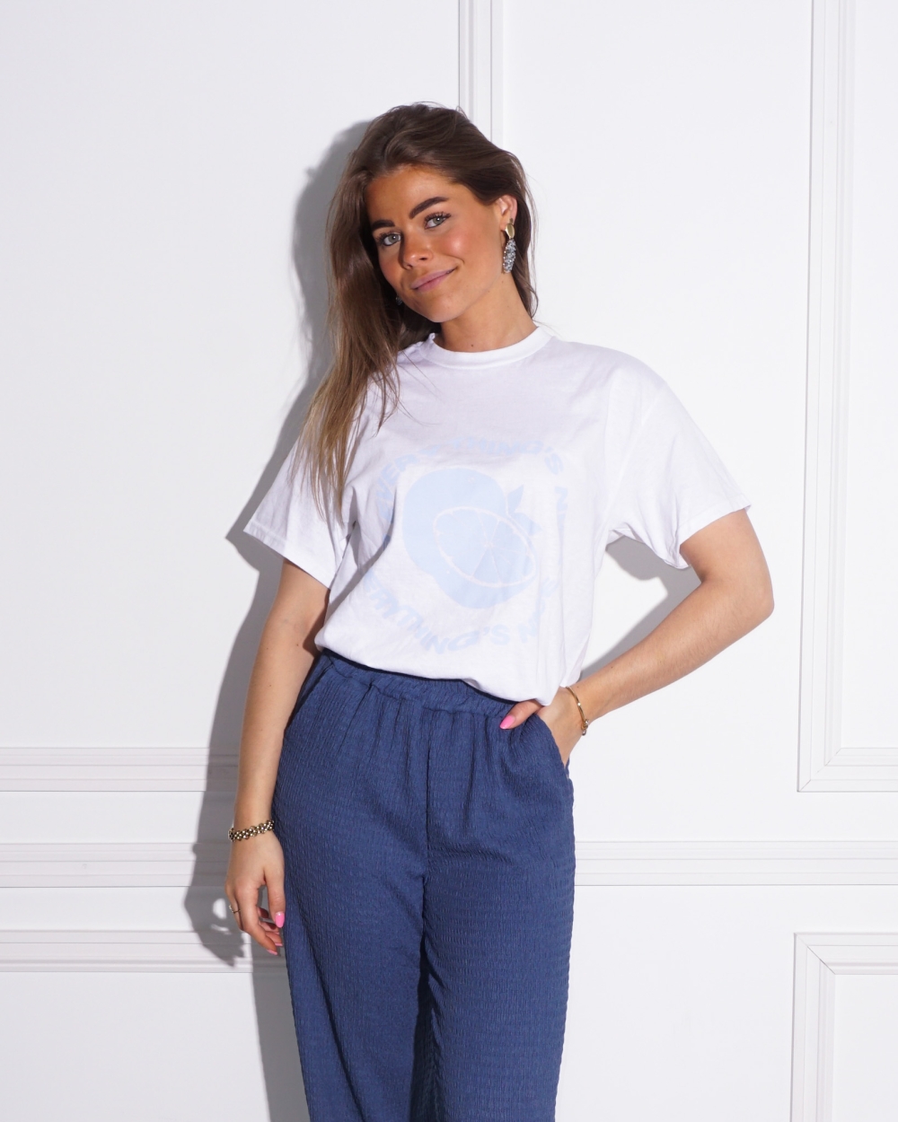 T-SHIRT EVERYTHING BLAUW PRINT