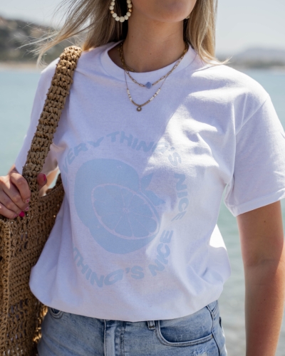 T-SHIRT EVERYTHING BLAUW PRINT