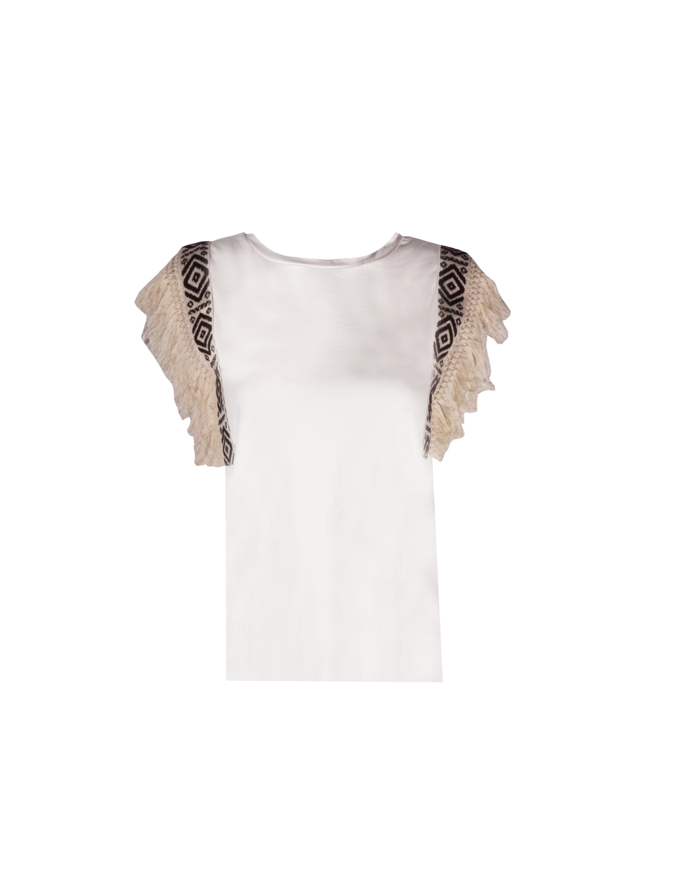 WIT T-SHIRT MET FRANJES