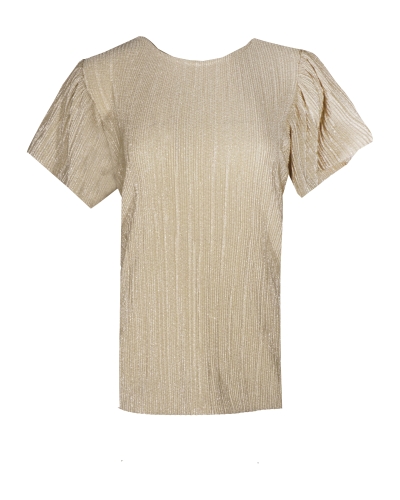 Gossip PLISSE LUREX SHIRT BEIGE