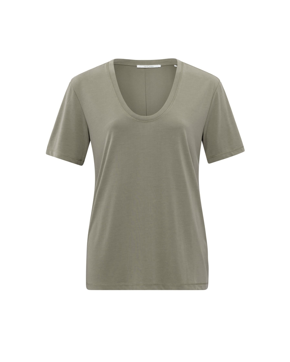T-SHIRT MET RONDE HALS ARMY GREEN