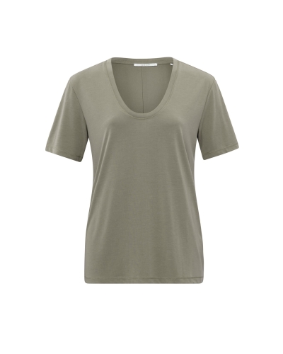 T-SHIRT MET RONDE HALS ARMY GREEN
