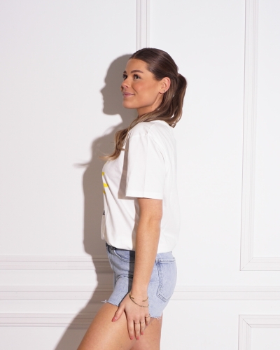 Harper & Yve SHIRT SMILEY ECRU/GEEL 