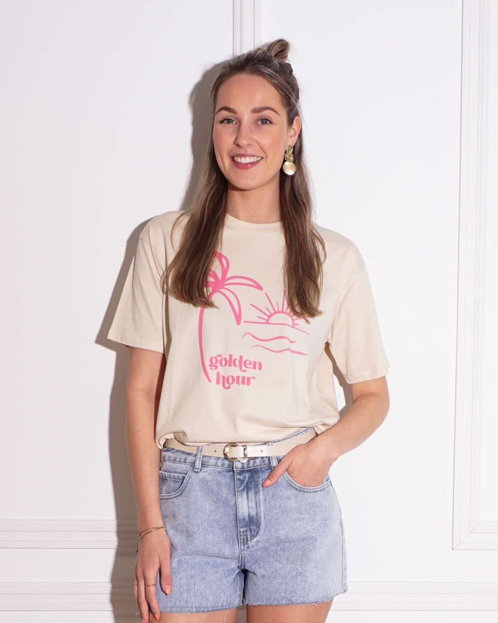 T-SHIRT SUNSET BEIGE/ROZE
