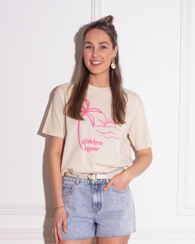 T-SHIRT SUNSET BEIGE/ROZE