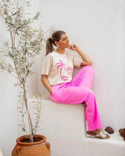 T-SHIRT SUNSET BEIGE/ROZE