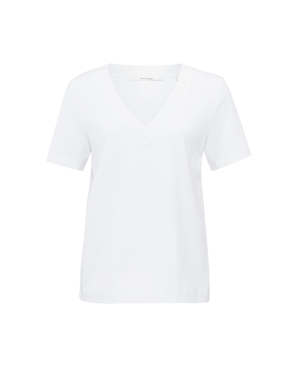 T-SHIRT MET V-HALS WIT