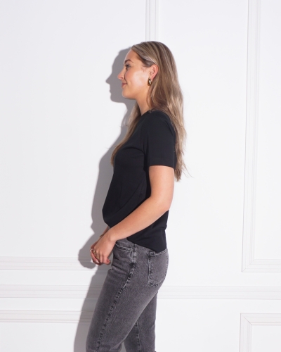 T-SHIRT KORTE MOUWEN ZWART