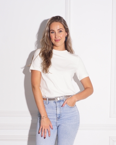 YAYA T-SHIRT KORTE MOUWEN WIT