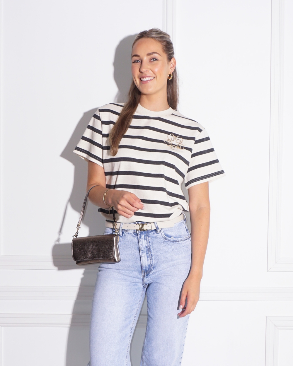 T-SHIRT ROXY GESTREEPT
