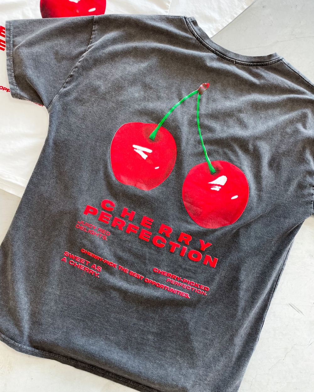 T-SHIRT CHERRY WASHED GREY