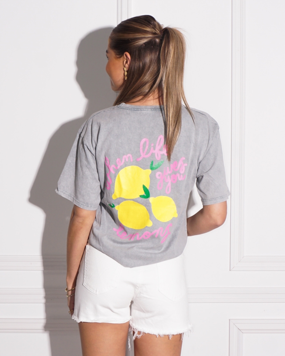  T-SHIRT LEMONS GRIJS