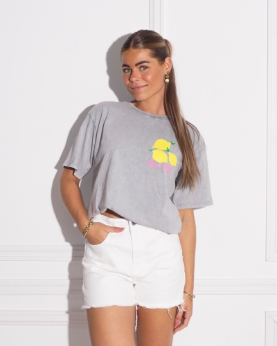 Gossip  T-SHIRT LEMONS GRIJS