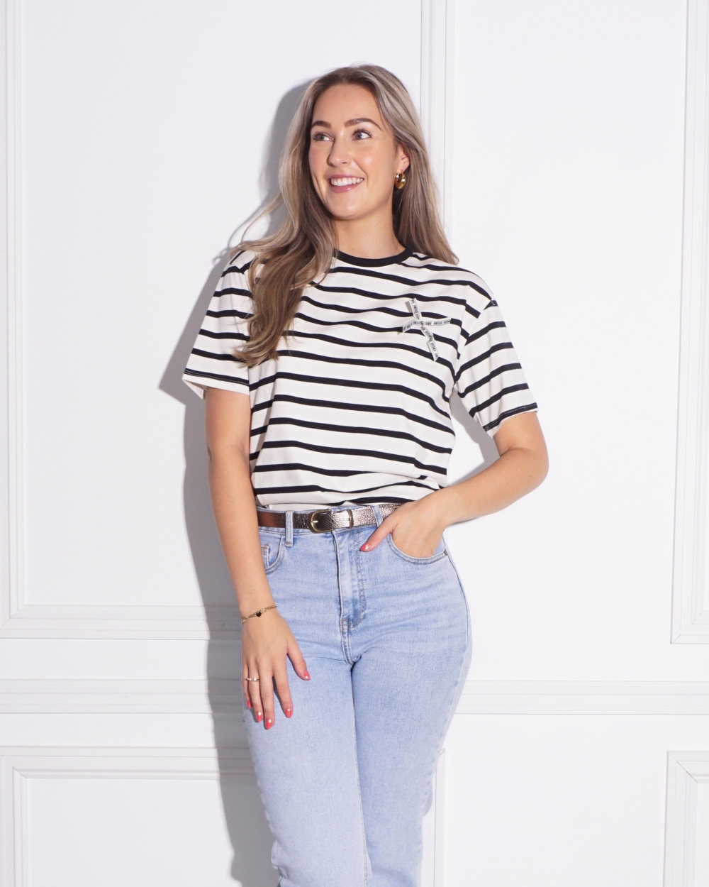 T-SHIRT AMOUR STRIK GESTREEPT