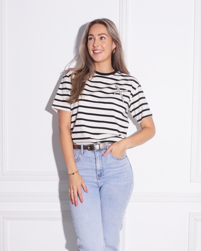 My Jewellery T-SHIRT AMOUR STRIK GESTREEPT