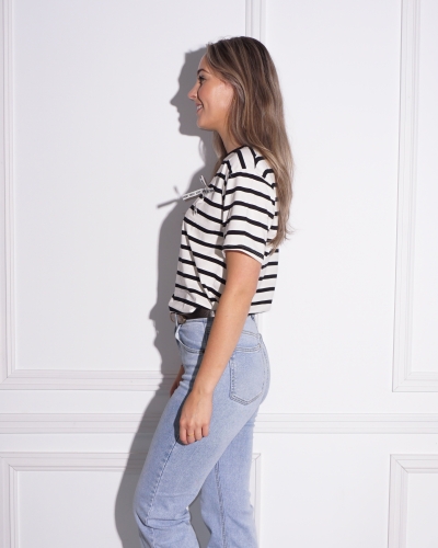 T-SHIRT AMOUR STRIK GESTREEPT