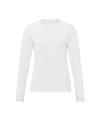 BASIC T-SHIRT MET LANGE MOUWEN WIT