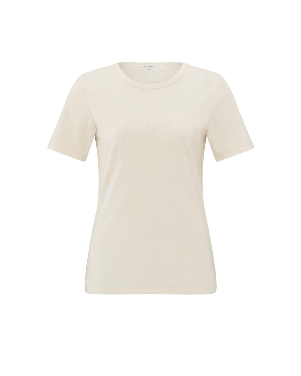 T-SHIRT MET RONDE HALS BEIGE MELANGE