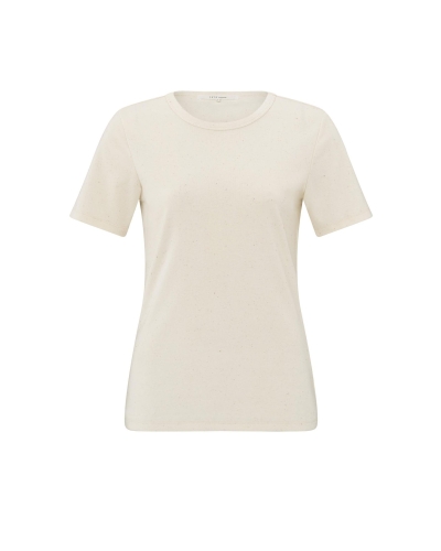 T-SHIRT MET RONDE HALS BEIGE MELANGE