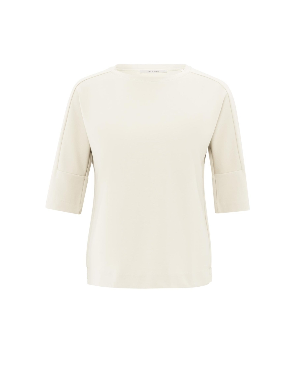 T-SHIRT MET INZETMOUWEN WIT