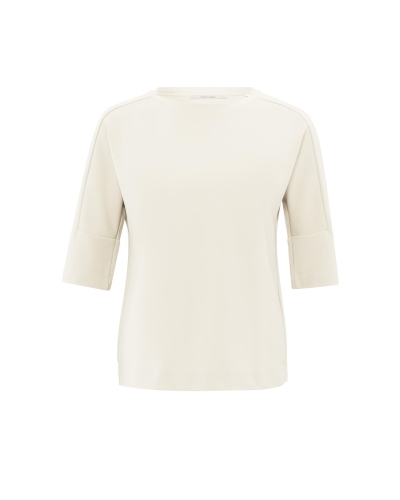 T-SHIRT MET INZETMOUWEN WIT