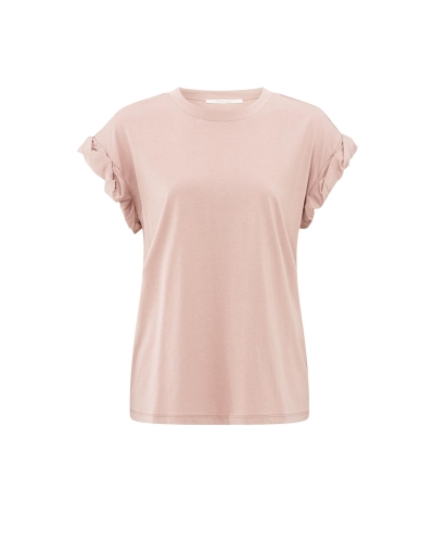 T-SHIRT MET GEPLOOIDE MOUWEN