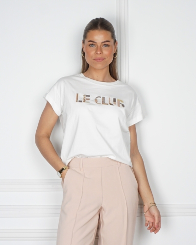 T-SHIRT FEMKE WIT ROZE