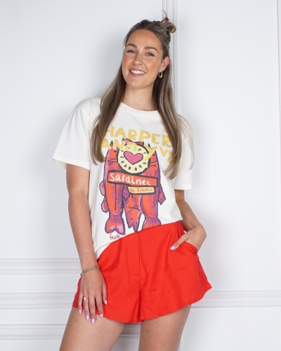 Harper & Yve T-SHIRT SARDINES ECRU MULTI