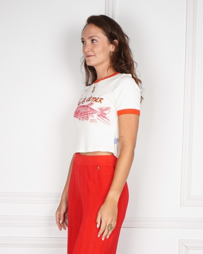 Harper & Yve T-SHIRT FRUITSDEMER WIT ROOD