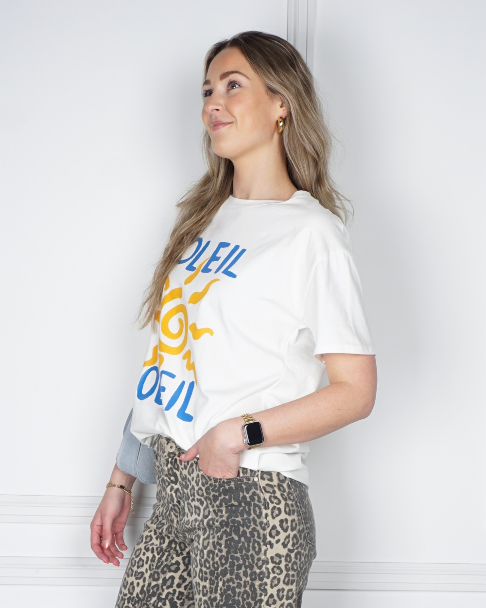 T-SHIRT SOLEIL GEEL BLAUW 