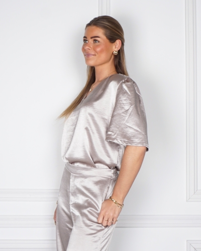 SATIJNEN TOP LUCIA TAUPE
