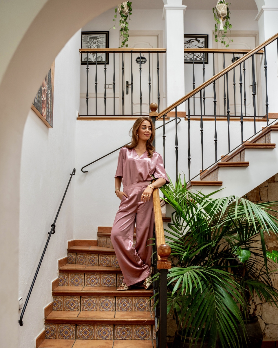 SATIJNEN TOP LUCIA ROZE