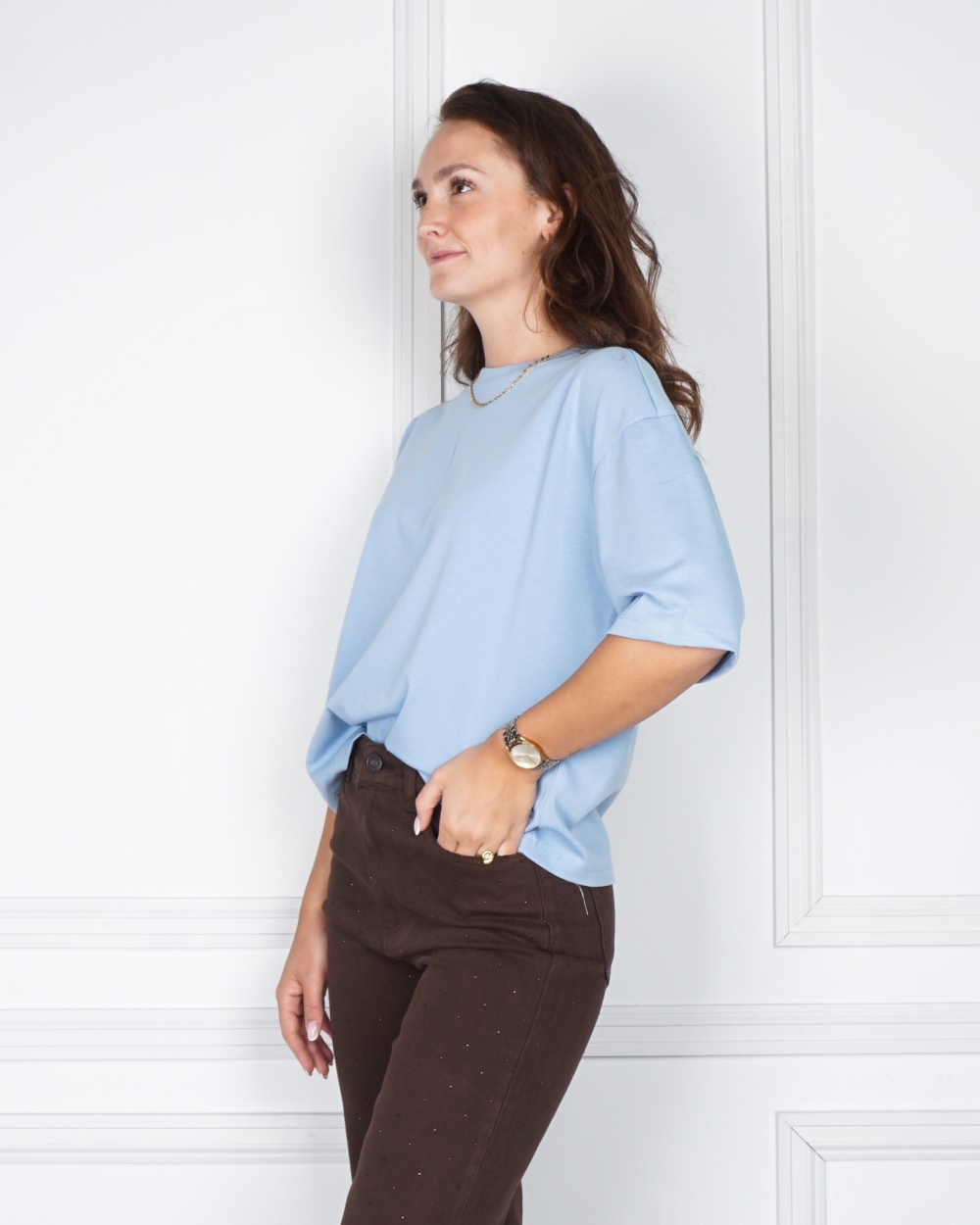 BOXY T-SHIRT LARA BLAUW
