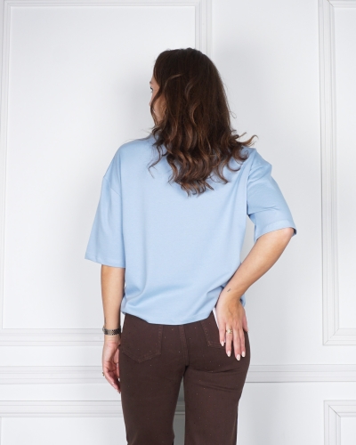 BOXY T-SHIRT LARA BLAUW