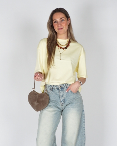 Only BOXY T-SHIRT LARA GEEL