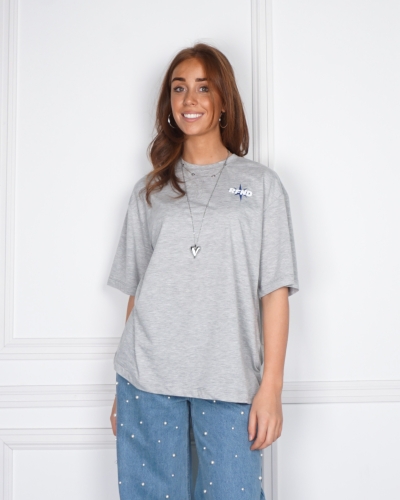 Refined Department MAGGY T-SHIRT GRIJS BLAUW