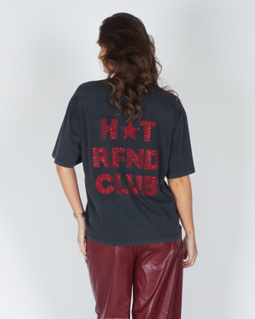 OVERSIZED T-SHIRT MAGGY GRIJS/ROOD