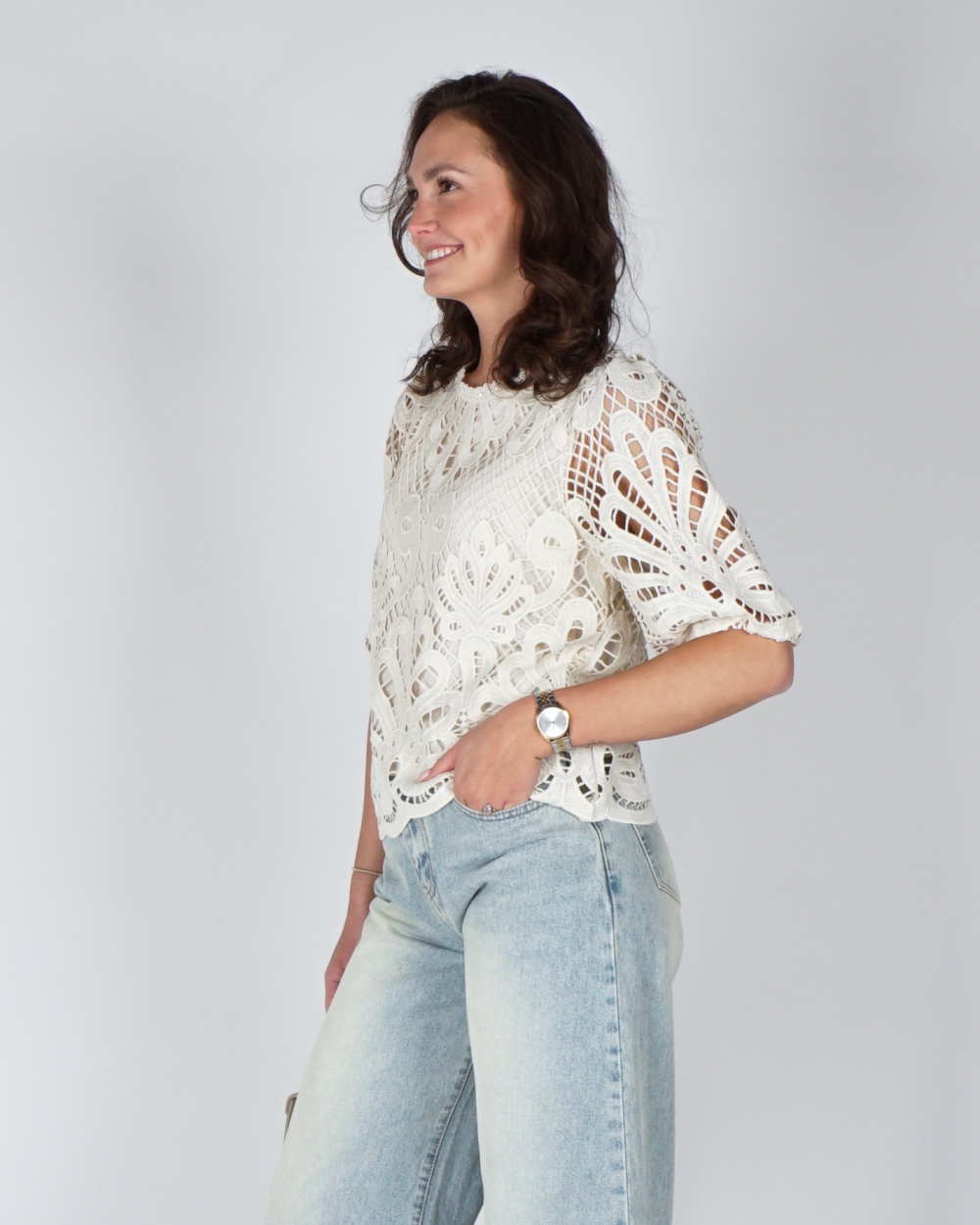 BRODERIE TOP CHANTALLE ECRU